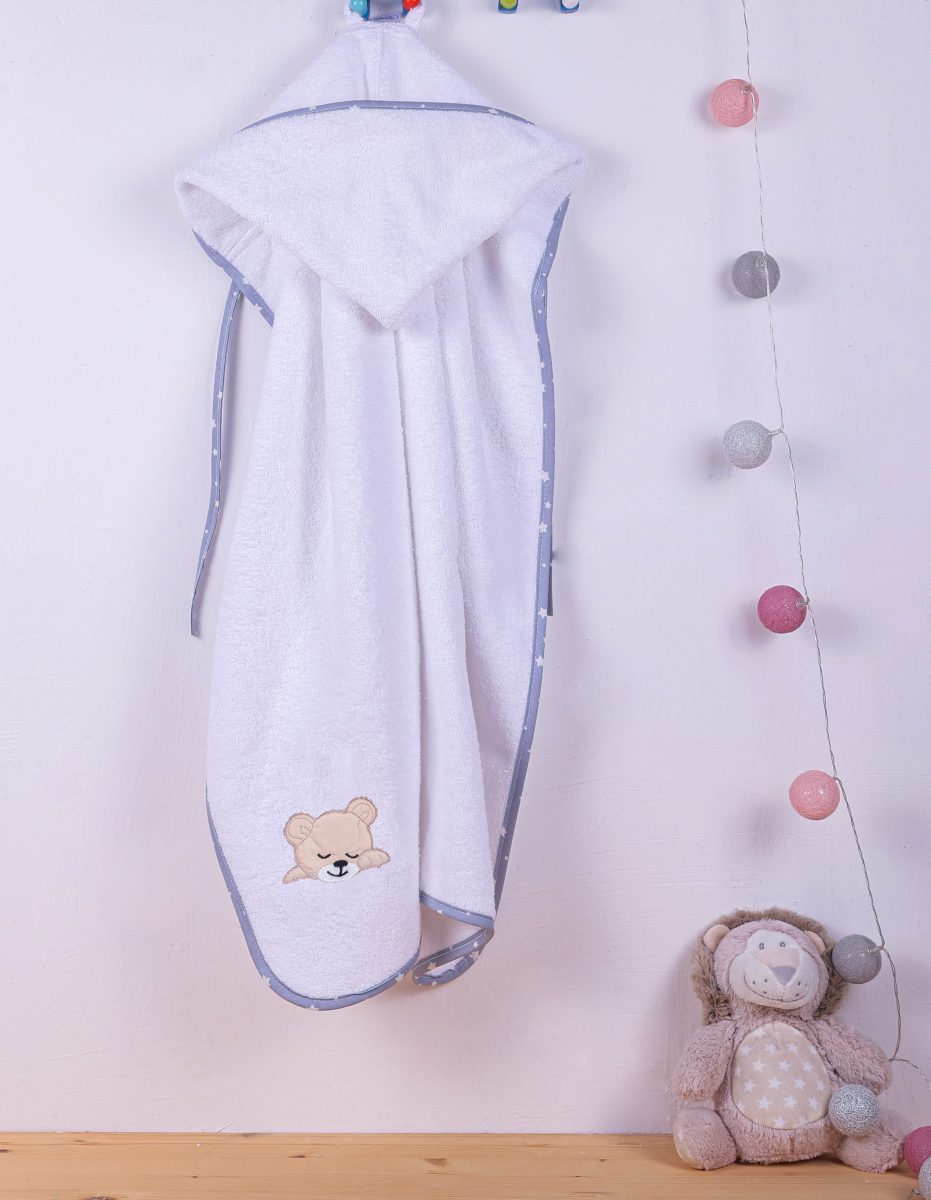 ΚΑΠΑ bebe SLEEPING BEARS CUB 10 75X85 ΛΕΥΚΟ/ΓΚΡΙ Cotton 100% φωτογραφία