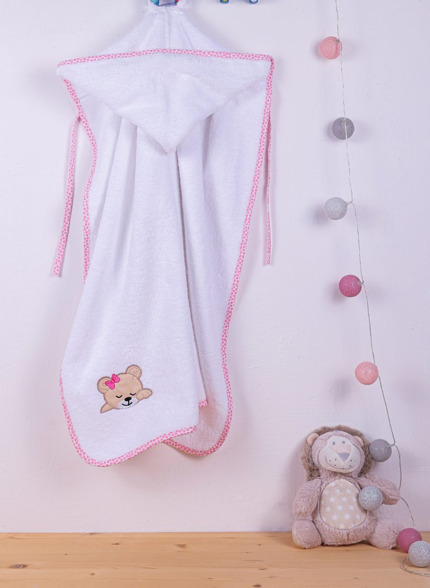 ΚΑΠΑ bebe SLEEPING BEARS CUB 12 75X85 ΛΕΥΚΟ/ΡΟΖ Cotton 100% φωτογραφία