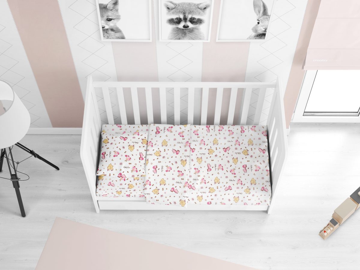 DIMcol ΚΑΤΩΣΕΝΤΟΝΟ ΜΕ ΛΑΣΤΙΧΟ bebe Elephant 172 0,70X1,40X0,15 Pink Cotton 100%