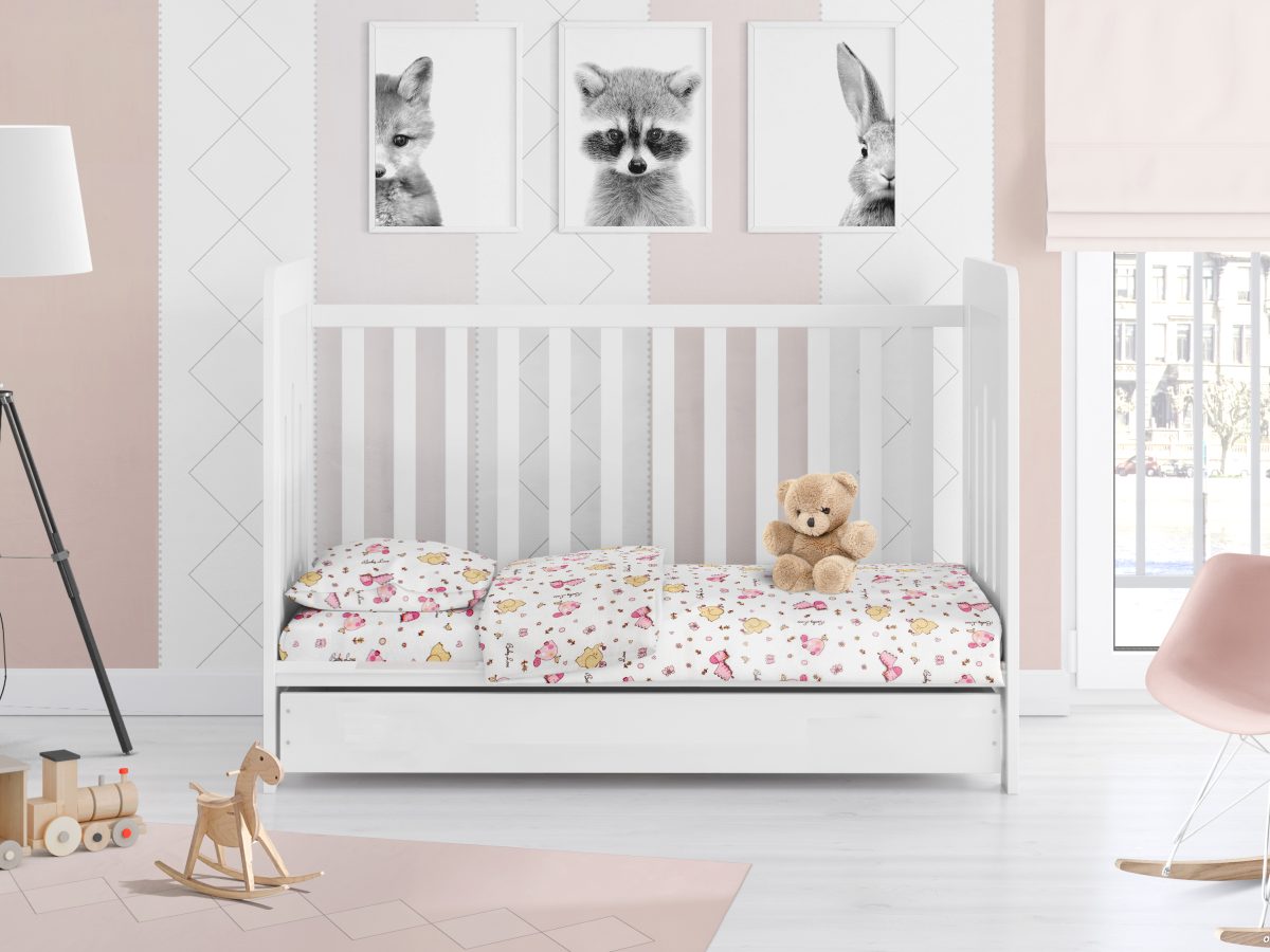 ΚΑΤΩΣΕΝΤΟΝΟ ΜΕ ΛΑΣΤΙΧΟ bebe Elephant 172 0,70X1,40X0,15 Pink Cotton 100% φωτογραφία