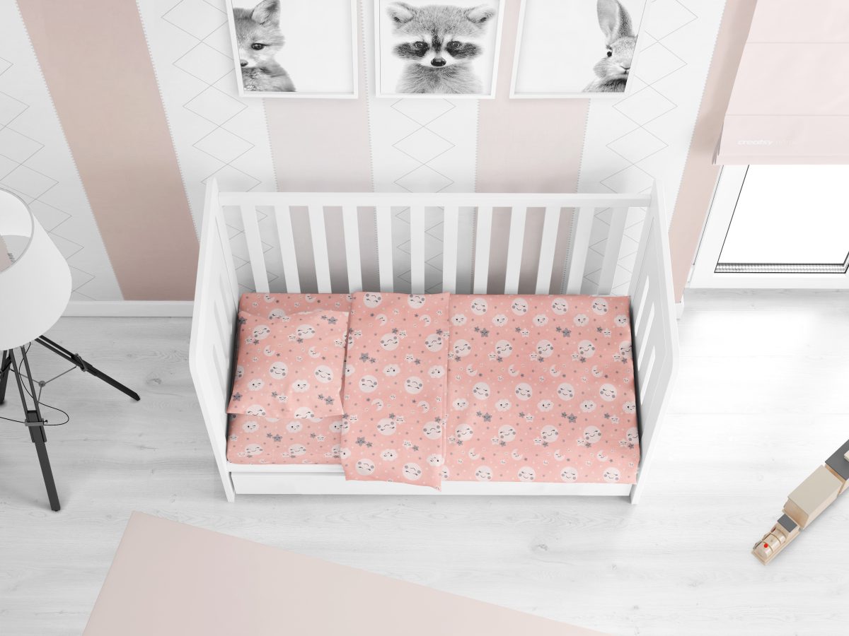 DIMcol ΚΑΤΩΣΕΝΤΟΝΟ ΜΕ ΛΑΣΤΙΧΟ bebe Smile 82 0,70X1,40X0,15 Coral Cotton 100%