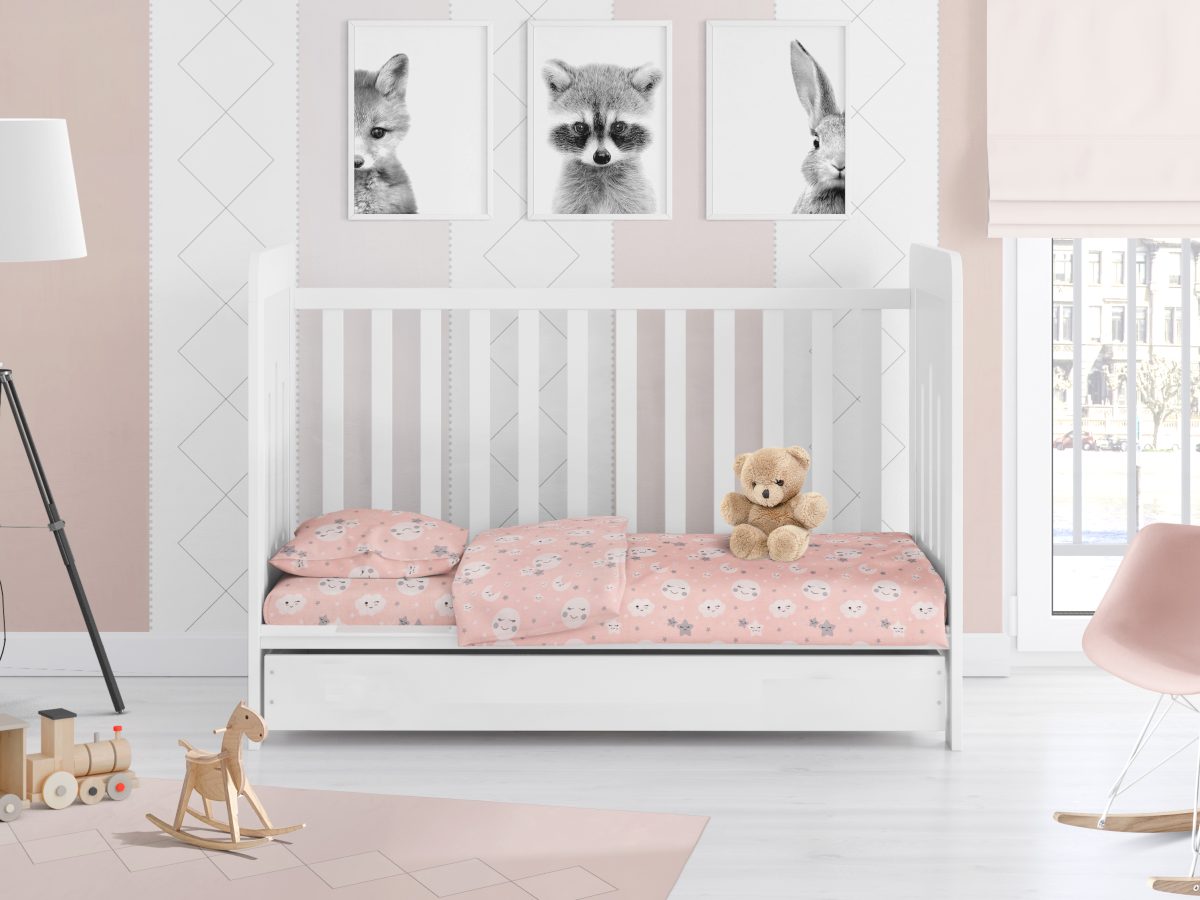 ΚΑΤΩΣΕΝΤΟΝΟ ΜΕ ΛΑΣΤΙΧΟ bebe Smile 82 0,70X1,40X0,15 Coral Cotton 100% φωτογραφία