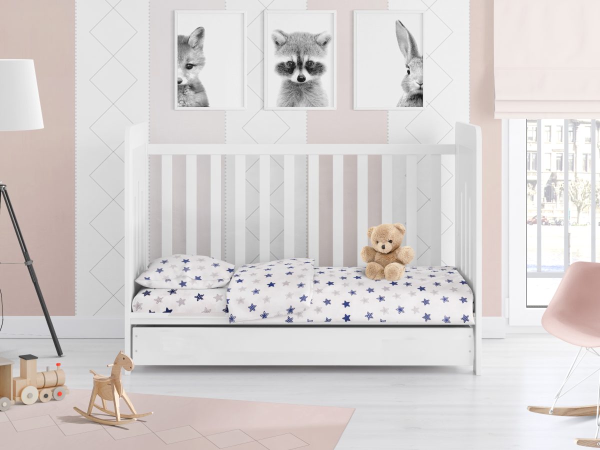 ΚΑΤΩΣΕΝΤΟΝΟ ΜΕ ΛΑΣΤΙΧΟ bebe Star 102 0,70X1,40X0,15 Blue Cotton 100% φωτογραφία