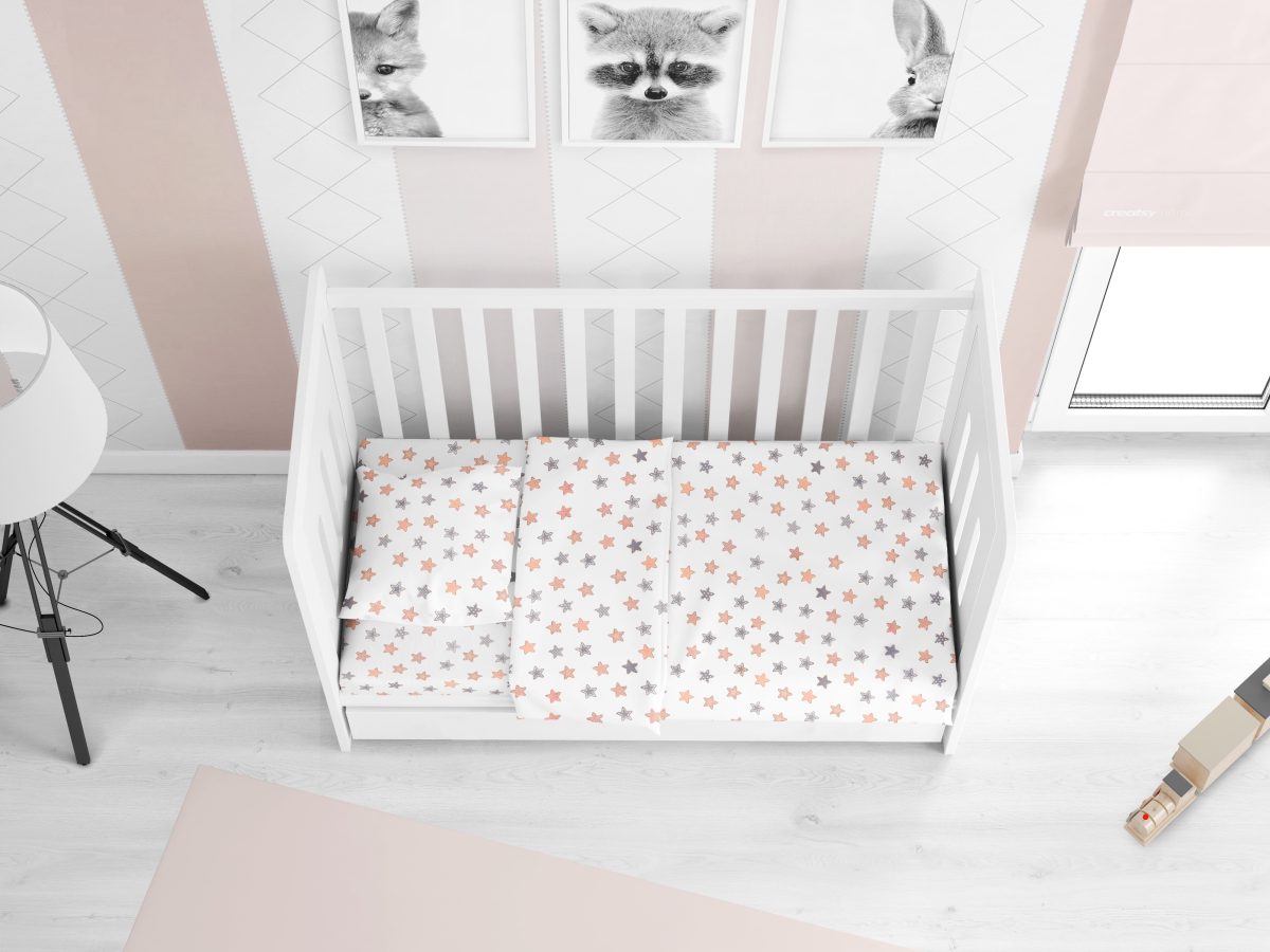 DIMcol ΚΑΤΩΣΕΝΤΟΝΟ ΜΕ ΛΑΣΤΙΧΟ bebe Star 103 0,70X1,40X0,15 Grey Cotton 100%