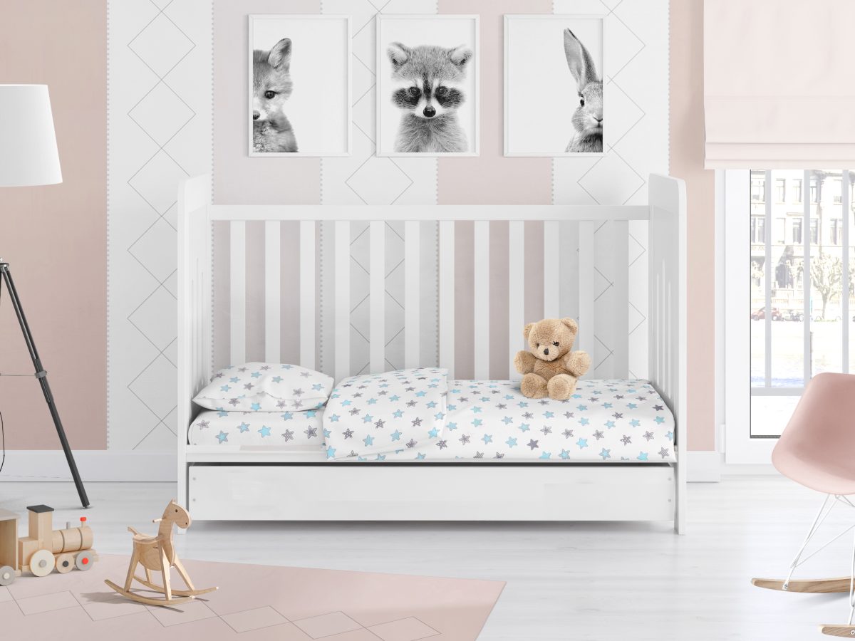 ΚΑΤΩΣΕΝΤΟΝΟ ΜΕ ΛΑΣΤΙΧΟ bebe Star 104 0,70X1,40X0,15 Sky blue Cotton 100% φωτογραφία