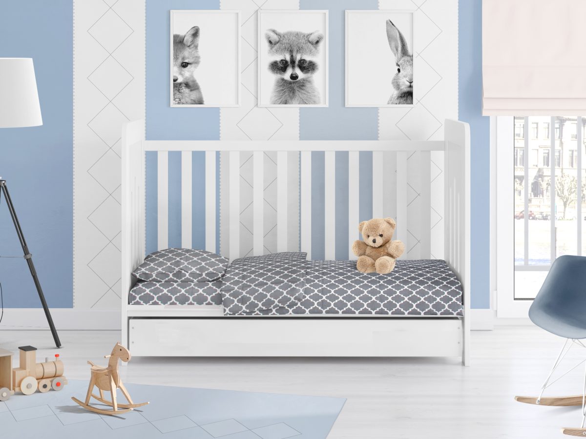 ΚΑΤΩΣΕΝΤΟΝΟ ΜΕ ΛΑΣΤΙΧΟ bebe Windows 135 0,70X1,40X0,15 Grey Cotton 100% φωτογραφία