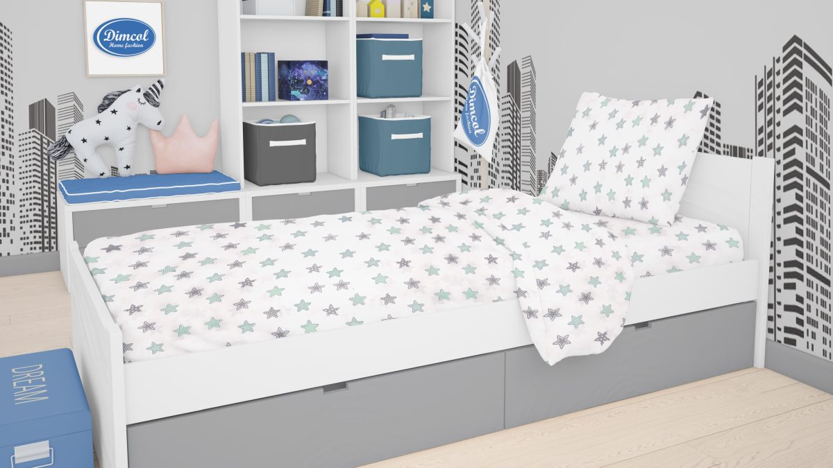 ΣΕΝΤΟΝΙΑ ΕΜΠΡΙΜΕ ΣΕΤ 2 τεμ kids Star 101 160Χ240 Green Cotton 100% φωτογραφία