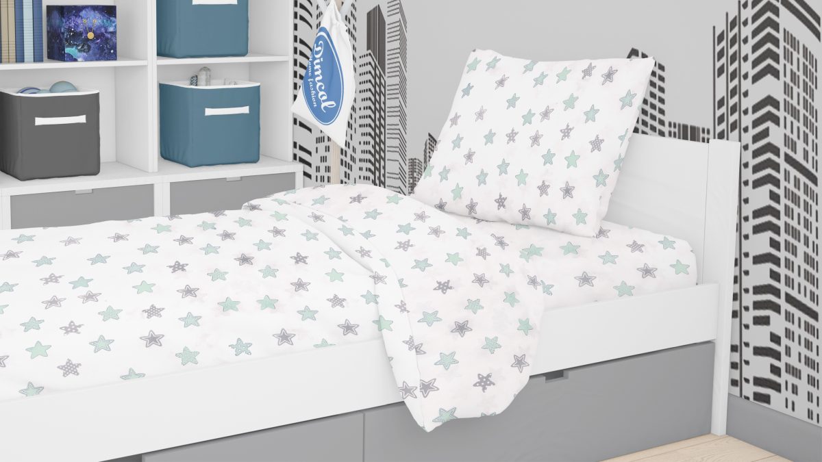 ΣΕΝΤΟΝΙΑ ΕΜΠΡΙΜΕ ΣΕΤ 2 τεμ kids Star 101 160Χ240 Green Cotton 100% φωτογραφία