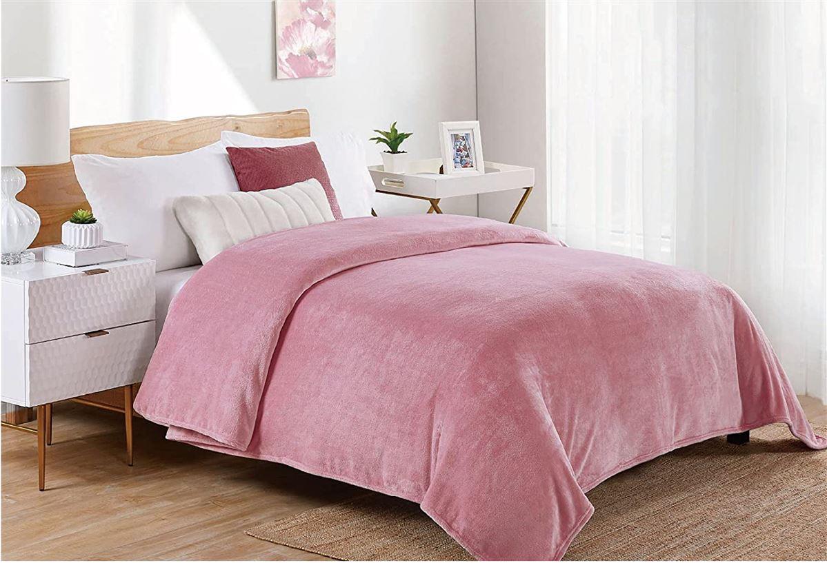 DIMcol ΚΟΥΒΕΡΤΑ CORAL FLEECE Polyester 220X240 Μονόχρωμη 01 Cashmere Pink