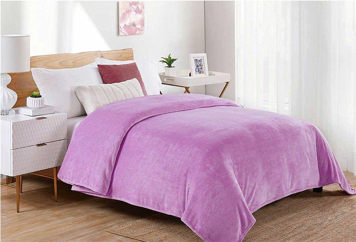 ΚΟΥΒΕΡΤΑ CORAL FLEECE Polyester 220X240 Μονόχρωμη 05 Lila φωτογραφία