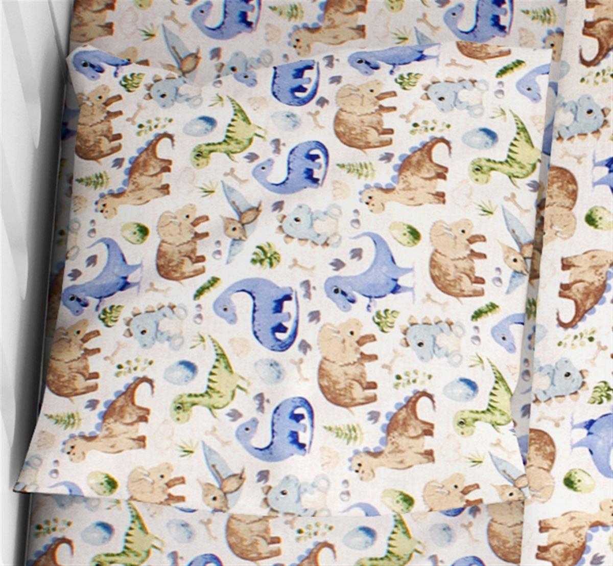 DIMcol ΜΑΞΙΛΑΡΟΘΗΚΗ ΕΜΠΡΙΜΕ bebe Dinosaur 517 35X45 Sky Blue 100% Cotton