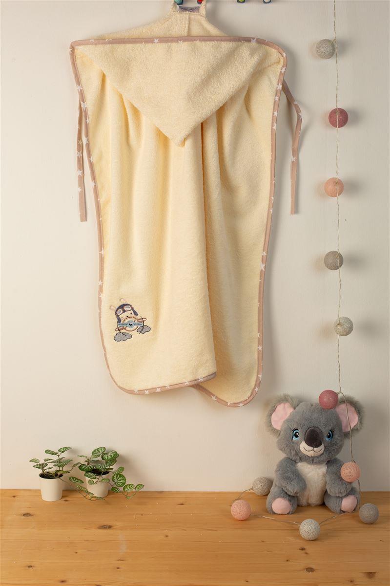 DIMcol ΚΑΠΑ Με Κέντημα bebe Airplane 158 75X85 Εκρού 100% Cotton