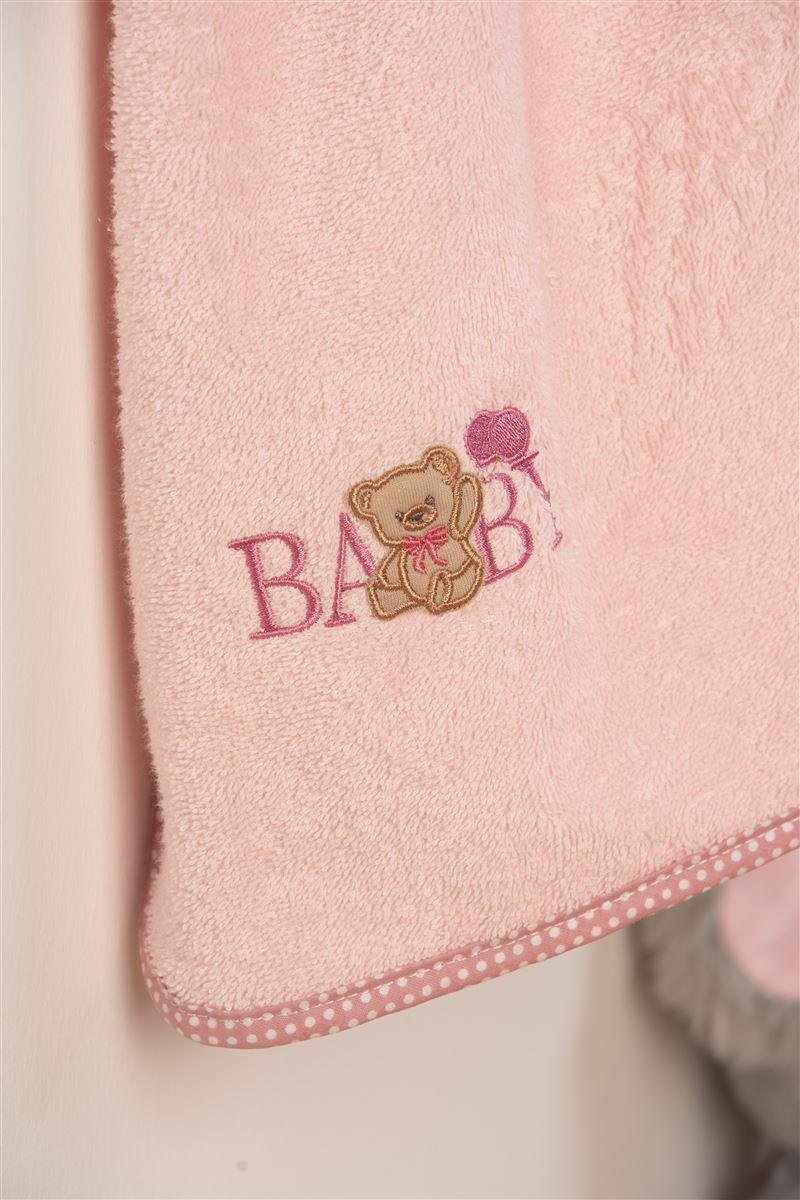 ΚΑΠΑ Με Κέντημα bebe Baby Bear 162 75X85 Ροζ 100% Cotton φωτογραφία