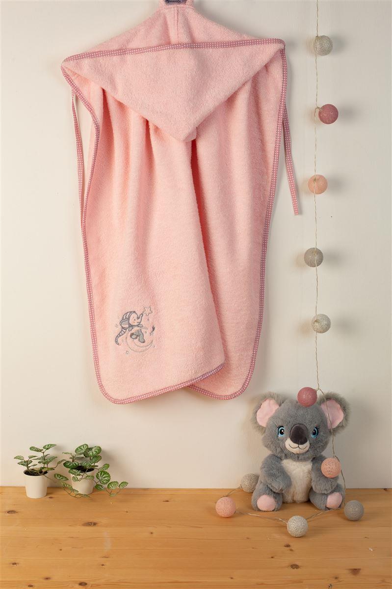 DIMcol ΚΑΠΑ Με Κέντημα bebe Dreaming Elephant 167 75X85 Ροζ 100% Cotton