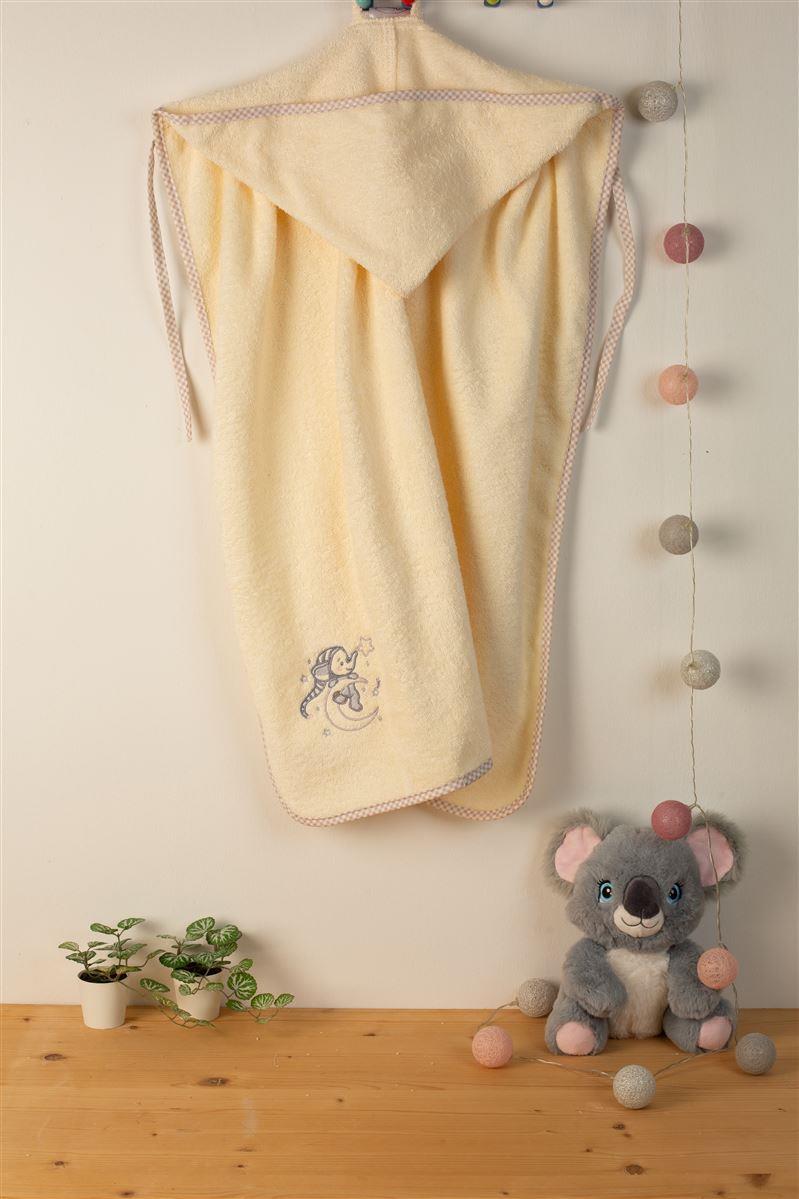 DIMcol ΚΑΠΑ Με Κέντημα bebe Dreaming Elephant 169 75X85 Εκρού 100% Cotton