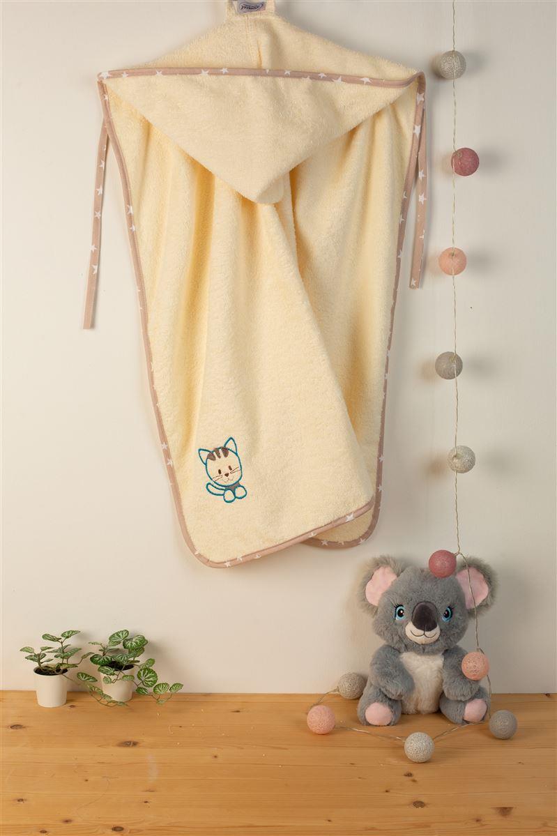 DIMcol ΚΑΠΑ Με Κέντημα bebe Kitty 138 75X85 Εκρού 100% Cotton