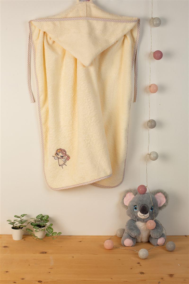 DIMcol ΚΑΠΑ Με Κέντημα bebe Little Angel 143 75X85 Εκρού 100% Cotton