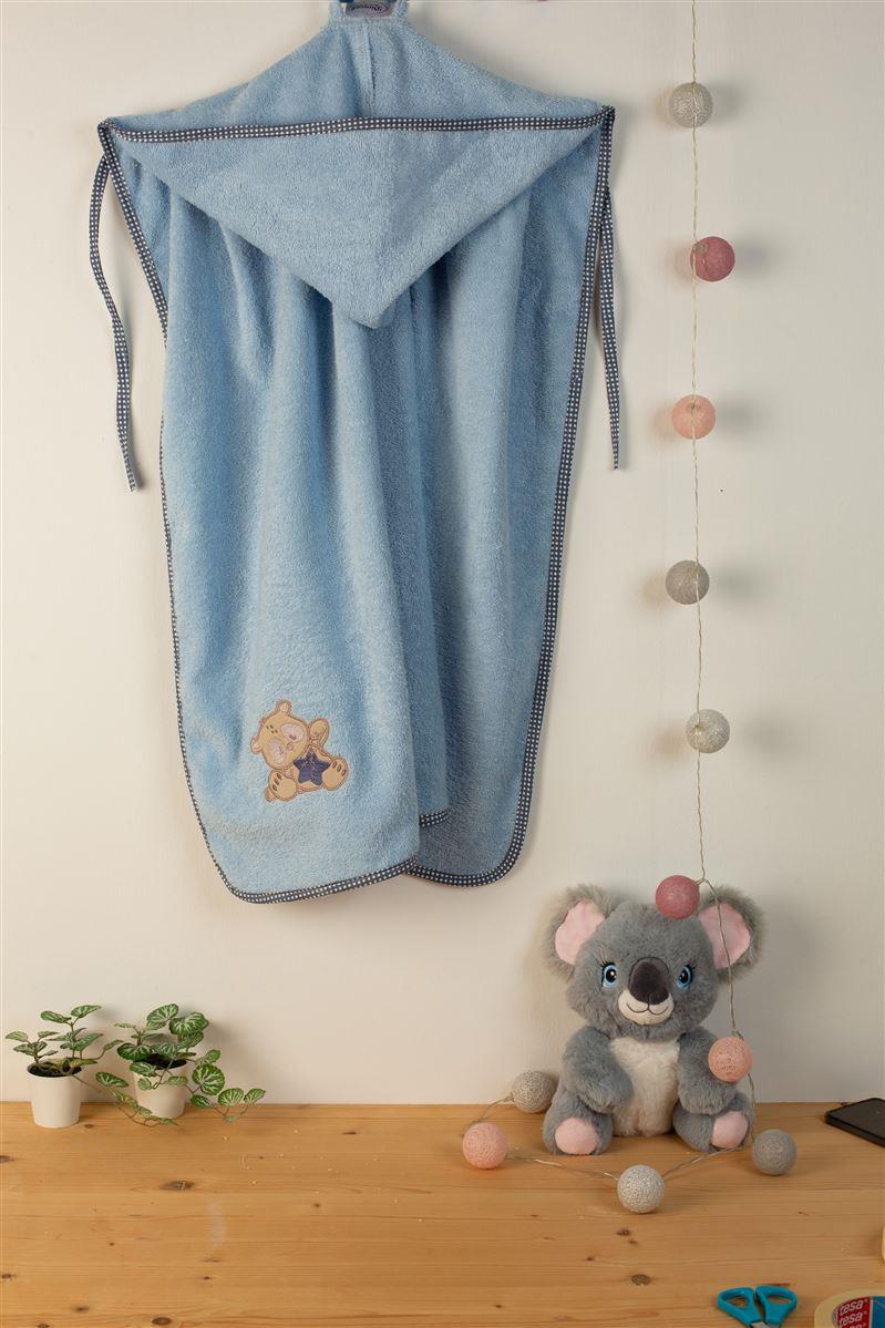 ΚΑΠΑ Με Κέντημα bebe Star Bear 151 75X85 Σιελ 100% Cotton Σιέλ