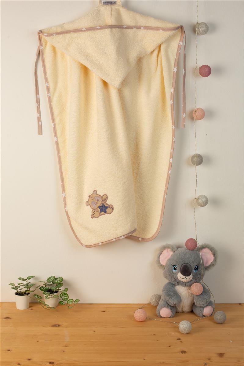 DIMcol ΚΑΠΑ Με Κέντημα bebe Star Bear 153 75X85 Εκρού 100% Cotton