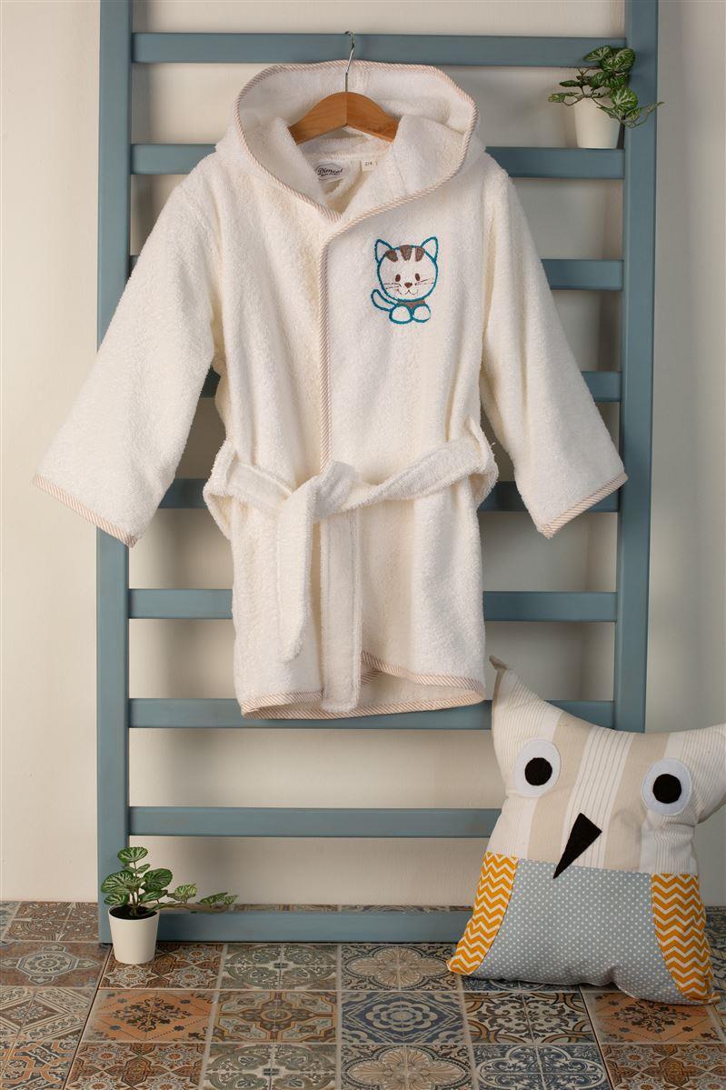 DIMcol ΜΠΟΥΡΝΟΥΖΙ Με Κέντημα bebe Kitty 137 SIZE:04 Λευκό 100% Cotton