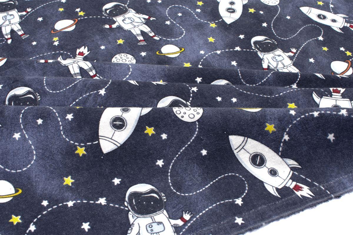 DIMcol ΠΑΝΑ ΦΑΝΕΛΑ bebe Galaxy Travel 90 80X80 Blue 100% Cotton Flannel