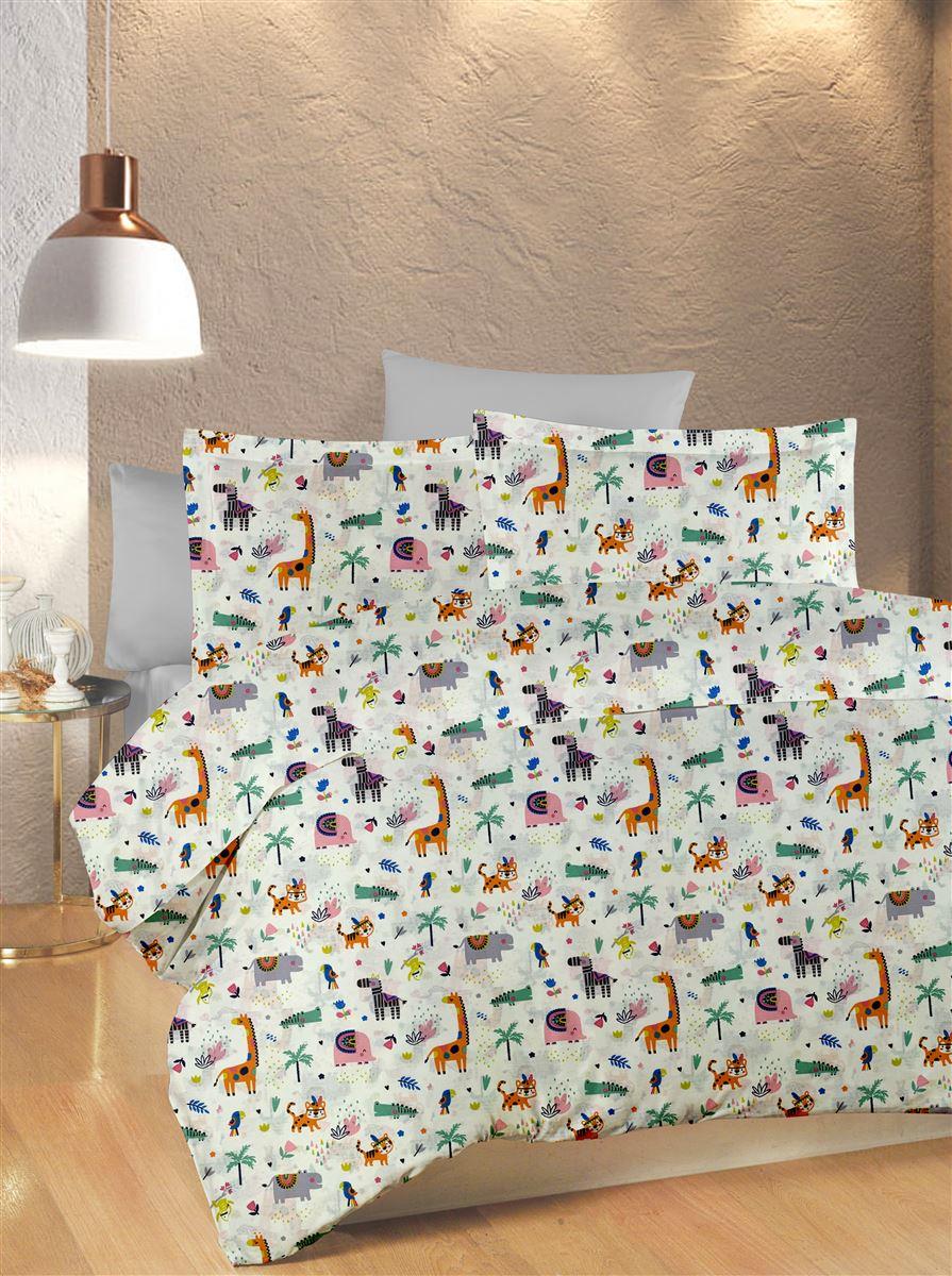 ΣΕΝΤΟΝΙΑ ΕΜΠΡΙΜΕ ΣΕΤ 2 τεμ kids Zoo 556 160X240 White-Multi 100% Cotton