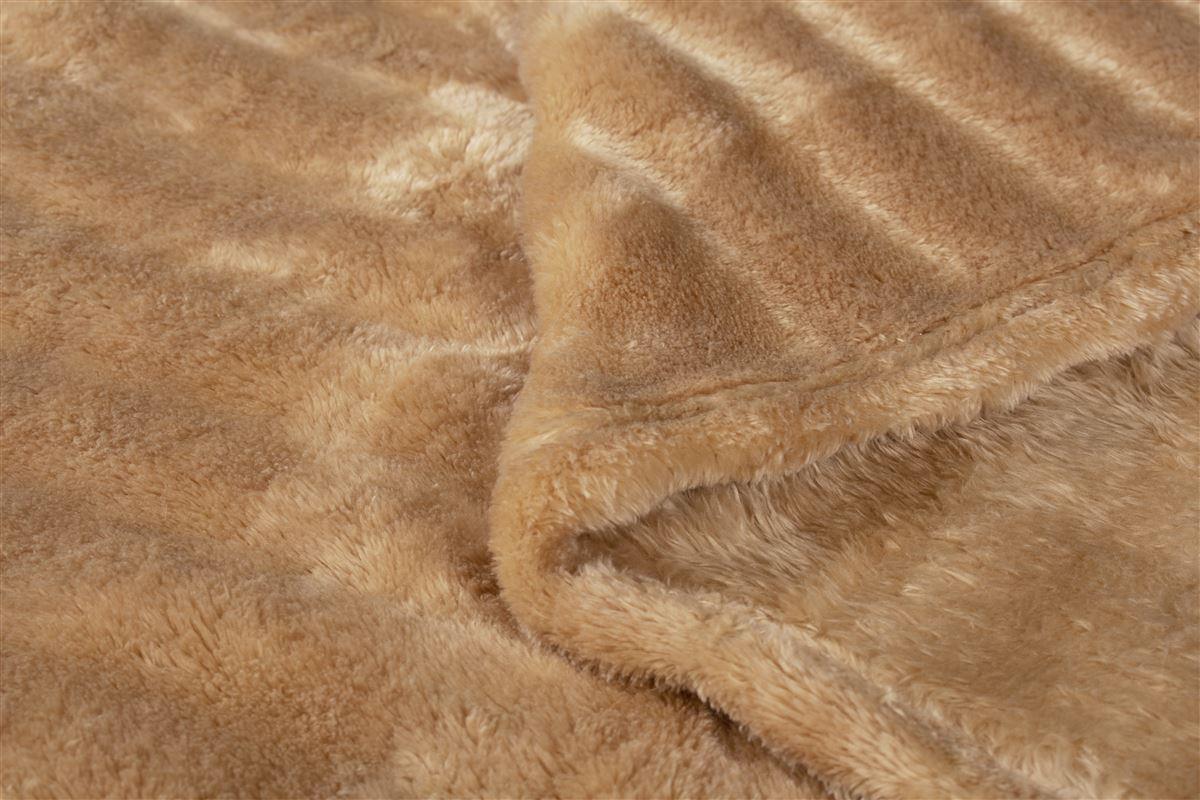 ΚΟΥΒΕΡΤΑ Coral Fleece Ριγέ 160X220 300gsm 12 Beige 100% Polyester φωτογραφία