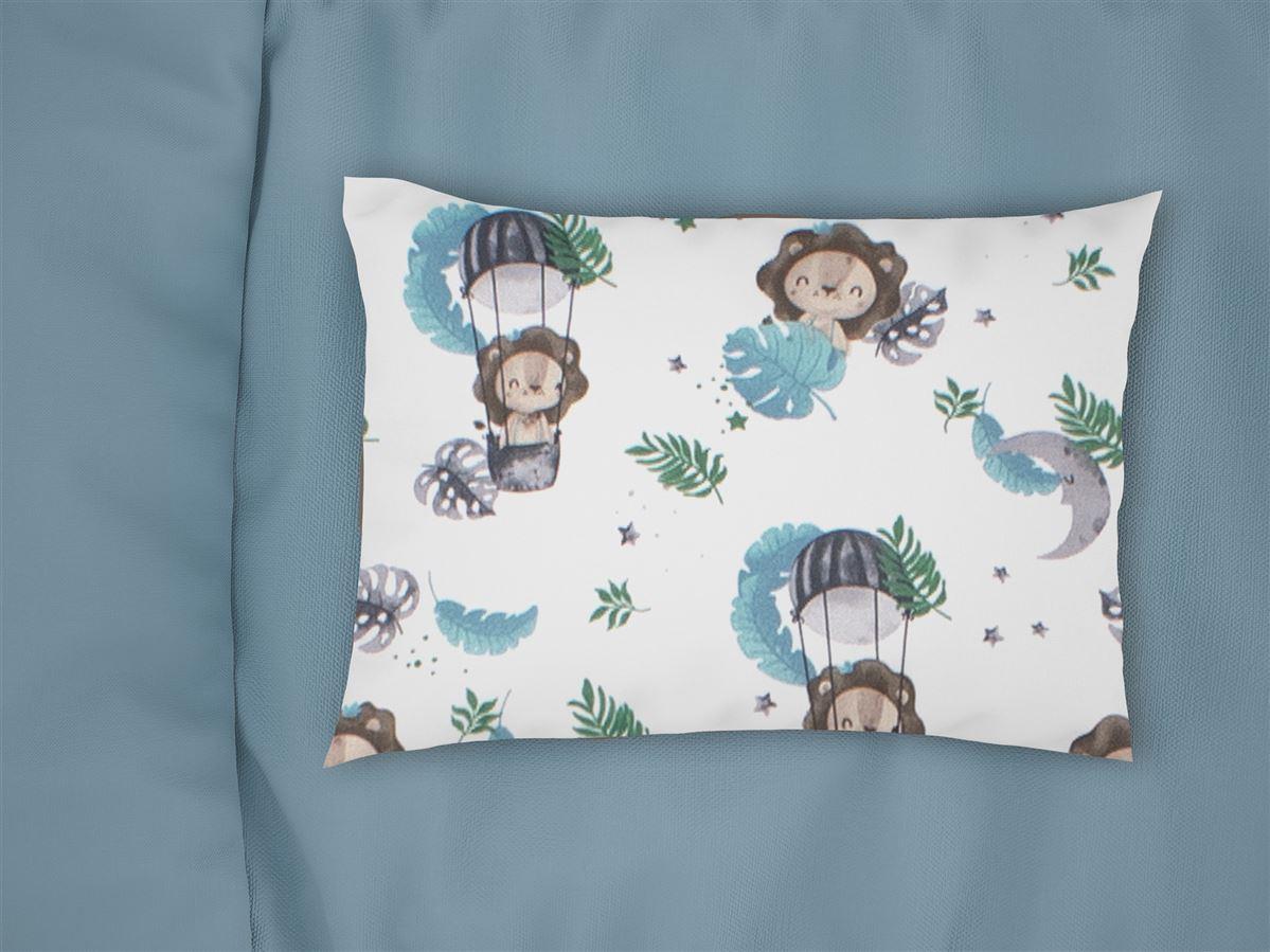 DIMcol Μαξιλαροθήκη Εμπριμέ bebe Lion 533 35X45 Sky Blue 100% Cotton