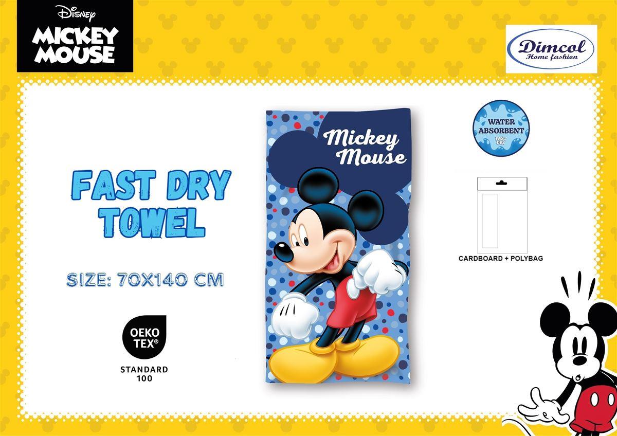 Πετσέτα Θαλάσσης Quick Dry Disney Home Mickey 16 70X140 Blue 100% Microfiber φωτογραφία