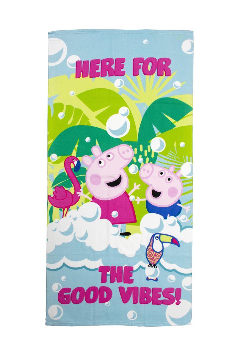 Πετσέτα Θαλάσσης Quick Dry Hasbro Peppa Pig 12 70X140 Digital Print Green 100% Microfiber φωτογραφία