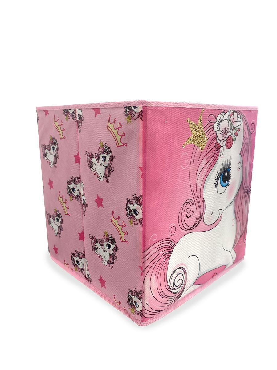 DIMcol Κουτί-Σκαμπό Unicorn 10 30X30X30 Pink 100% Polyester