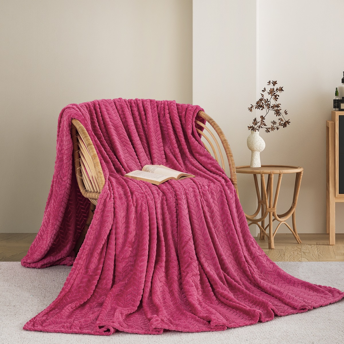 Adamhome ΚΟΥΒΕΡΤΑ FLEECE ΥΠΕΡΔΙΠΛΟ 220X240 ADAM HOME (550) FUCSHIA(21)