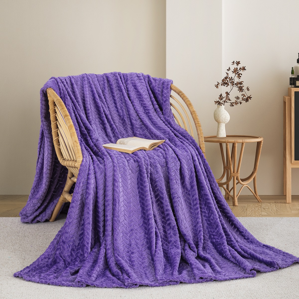 Adamhome ΚΟΥΒΕΡΤΑ FLEECE ΥΠΕΡΔΙΠΛΟ 220X240 ADAM HOME (550) PURPLE(73)