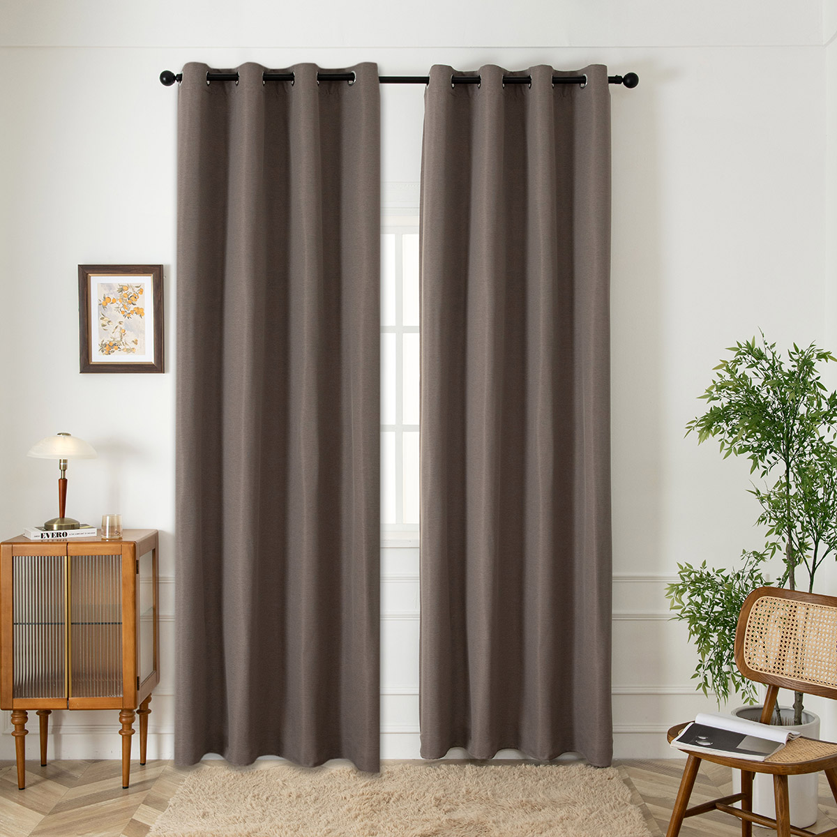 Beauty Home Ύφασμα κουρτίνας Blackout jacquard σκίασης Glare Art 8444 Φ280 Μόκα Beauty Home