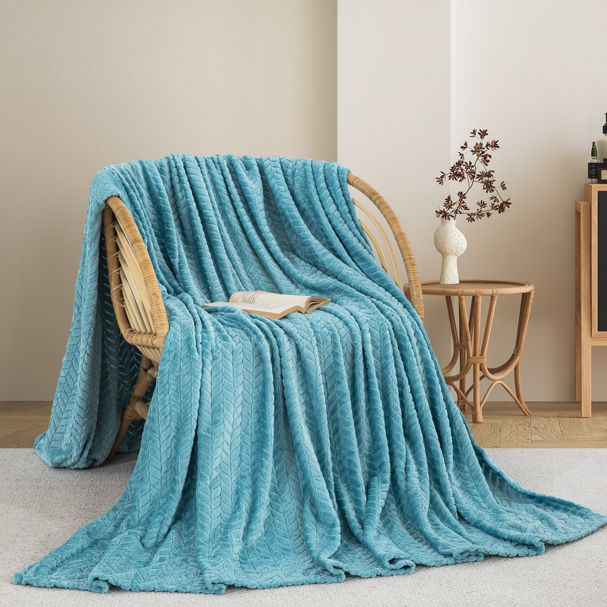 Adamhome ΚΟΥΒΕΡΤΑ FLEECE ΥΠΕΡΔΙΠΛΟ 220X240 ADAM HOME (550) AQUA(25)