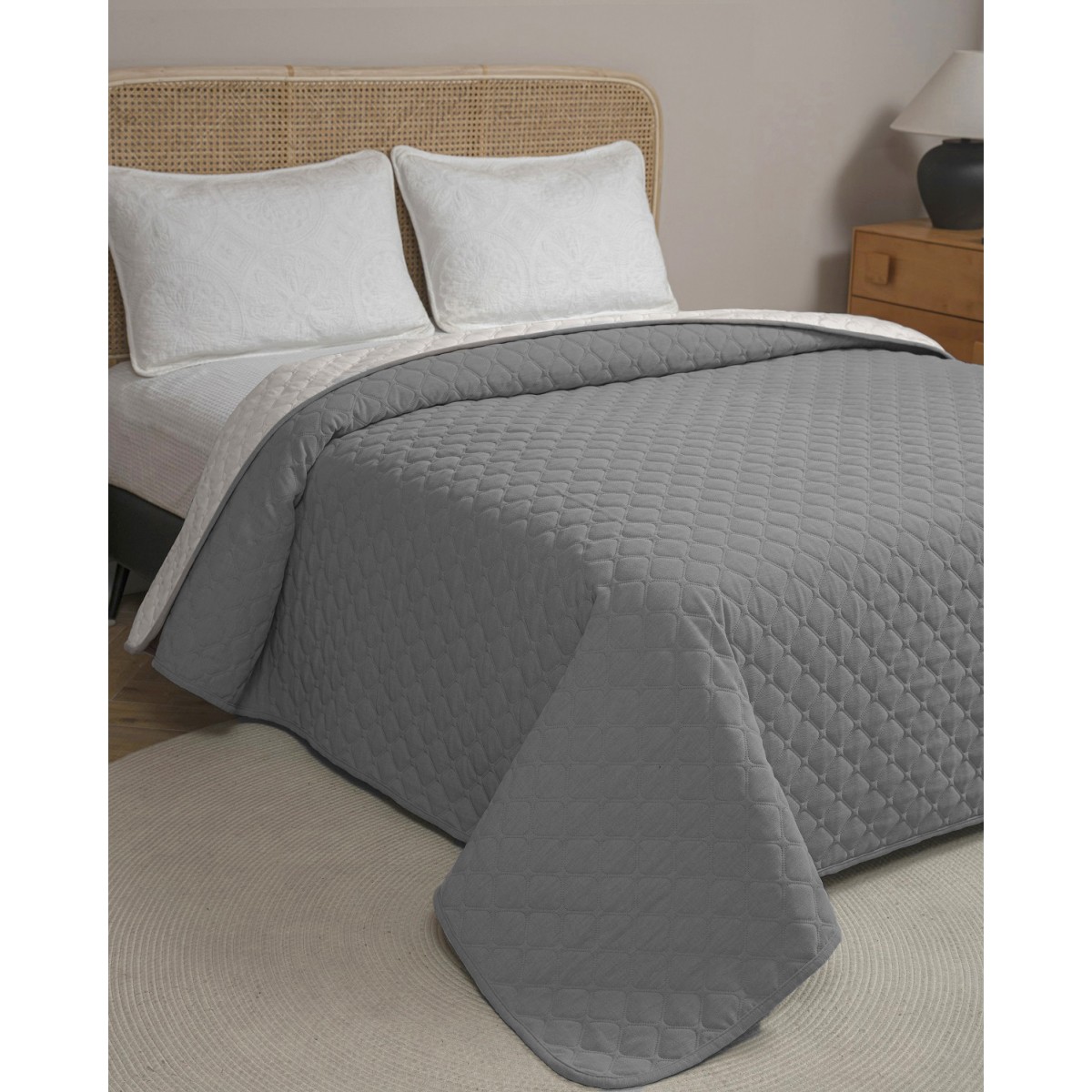 Adamhome ΚΟΥΒΕΡΛΙ CHENILLE ΥΠΕΡΔΙΠΛΟ 220Χ240 ADAM HOME MISTRAL GREY